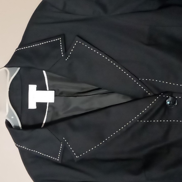 Worthington Black Jacket w White Stitching and Front Pockets 16 - Picture 3 of 7